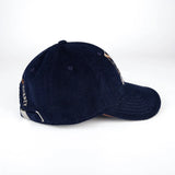 Casquette bleu marine en velours BACK TO LEGEND (vue de profil droit)