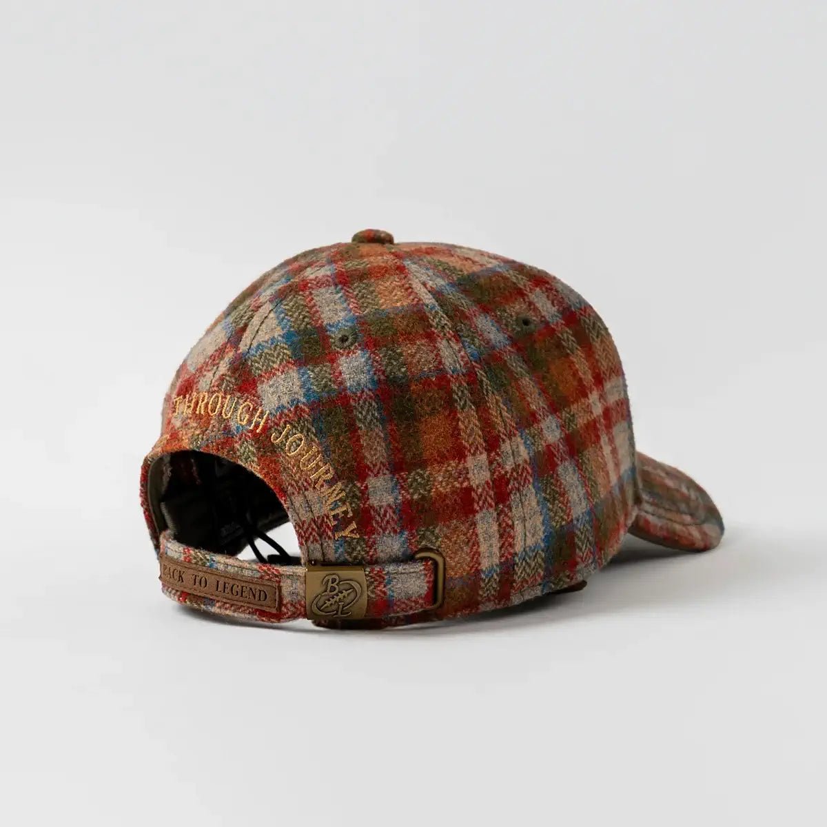Casquette en feutrine à carreaux orange Back to Legend (vue arrière)