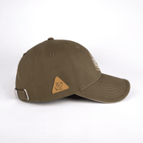 Casquette BACK TO LEGEND kaki en twill (vue de profil droit)