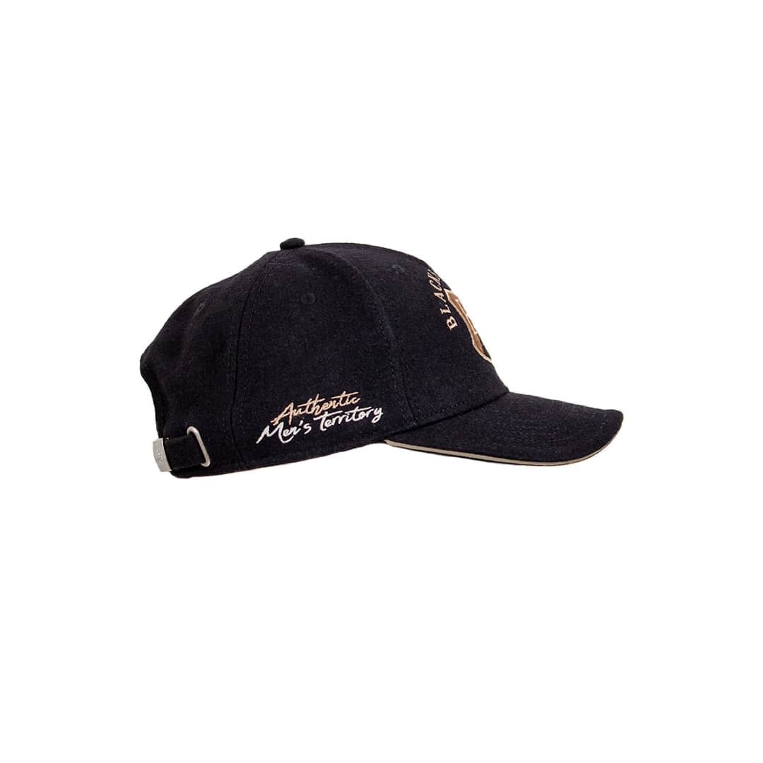 Casquette noire en laine blason Blacks Legend (Vue de côté)