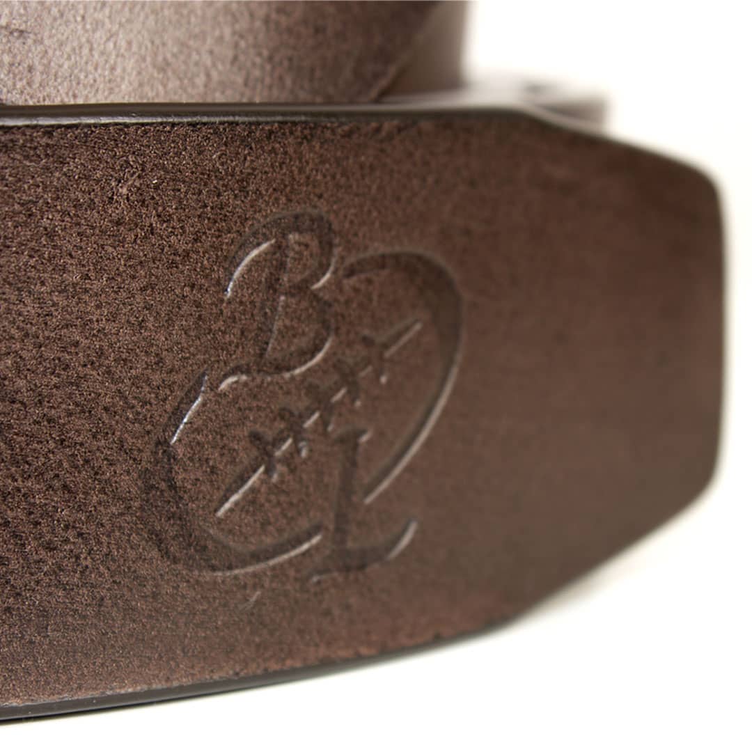 Ceinture homme marron en cuir Blacks Legend (Zoom logo marqué à chaud)