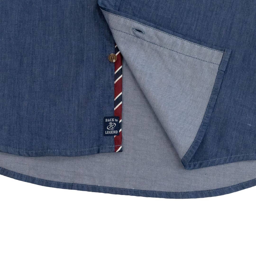 Chemise à manches longues Back to Legend en chambray foncé (zoom bas de chemise)