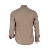 Chemise beige à manches longues en velours côtelé (vue de dos)