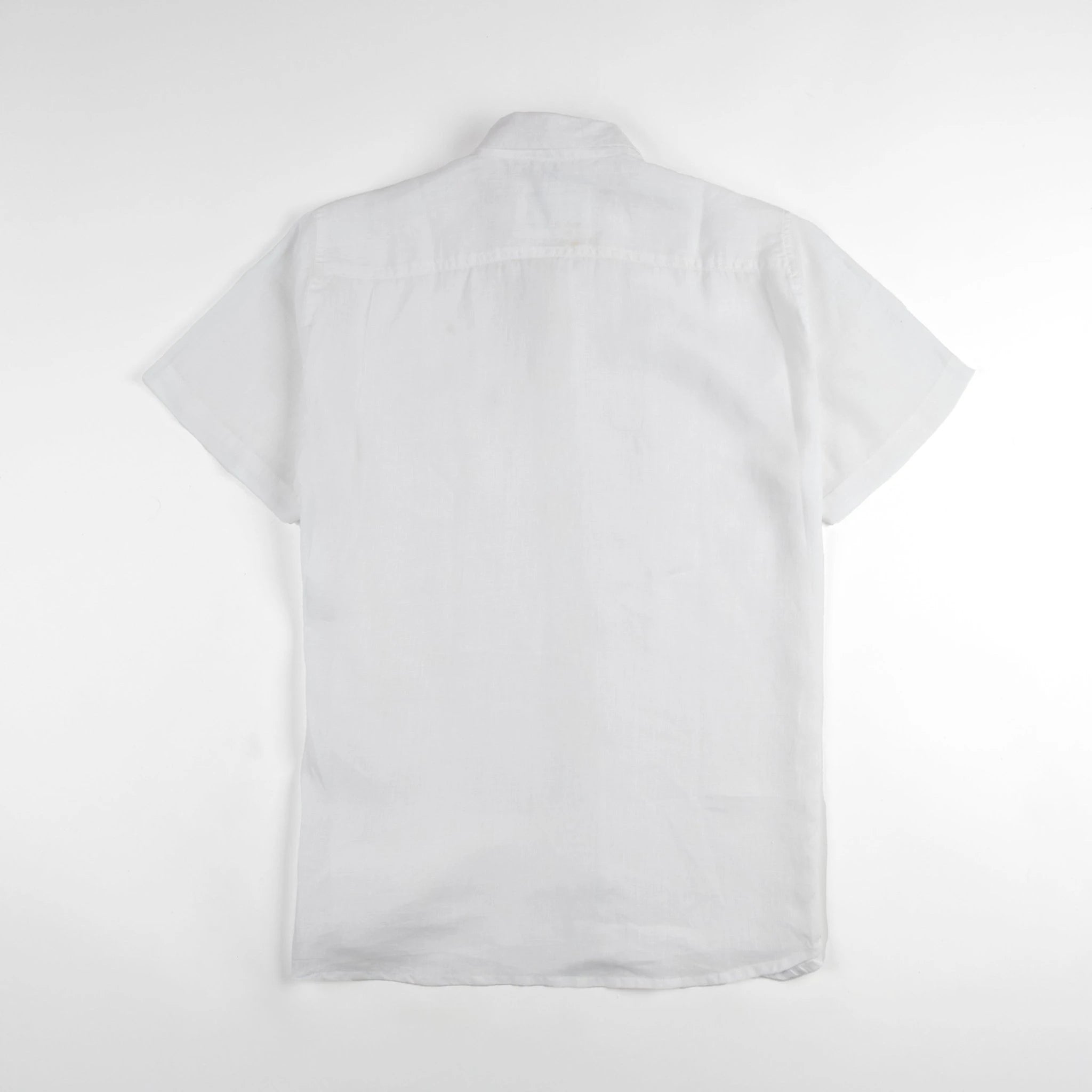 Chemise homme blanche 100% lin BACK to LEGEND (Vêtement à plat de dos)