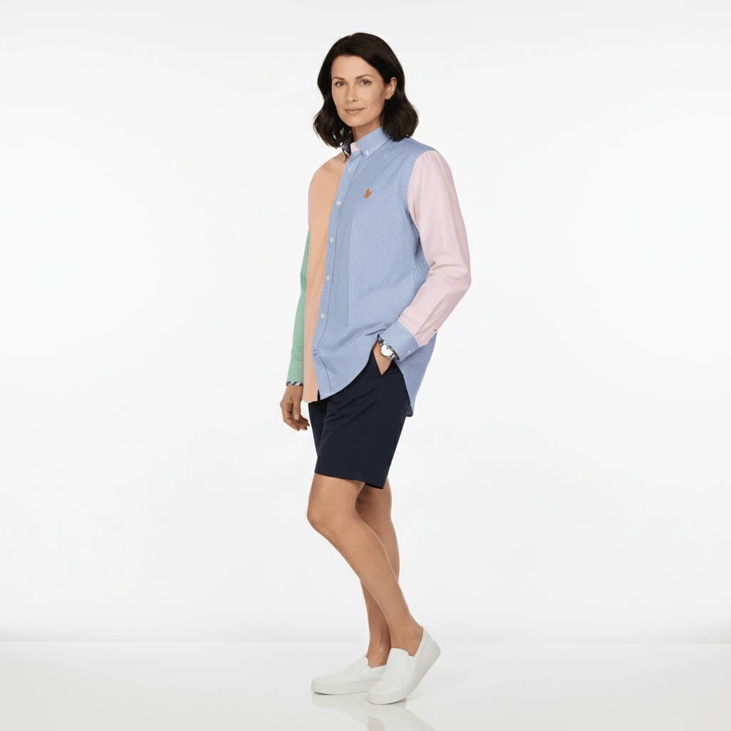 Chemise femme à manches longues rayée multicolore BACK TO LEGEND