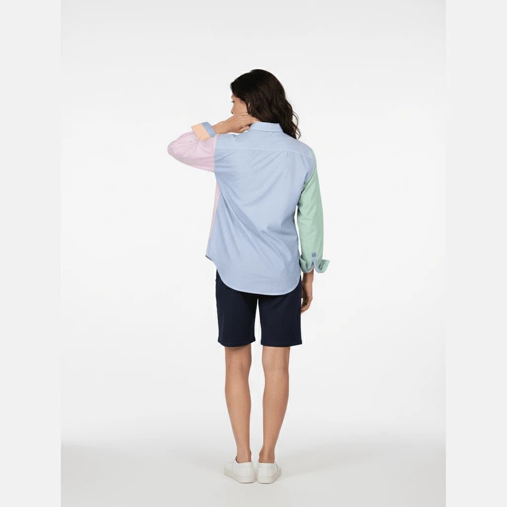Chemise femme à manches longues rayée multicolore BACK TO LEGEND (vue de dos)