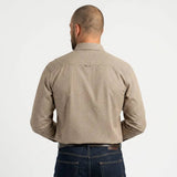 Chemise homme beige à manches longues en popline BACK TO LEGEND