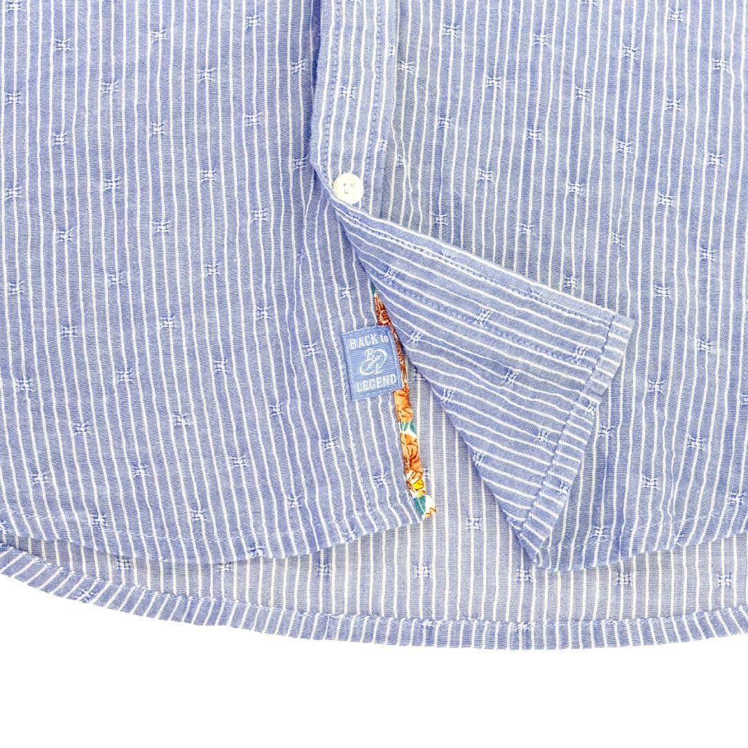 Chemise bleu ciel rayée à manches longues Blacks Legend (zoom bas de vêtement)