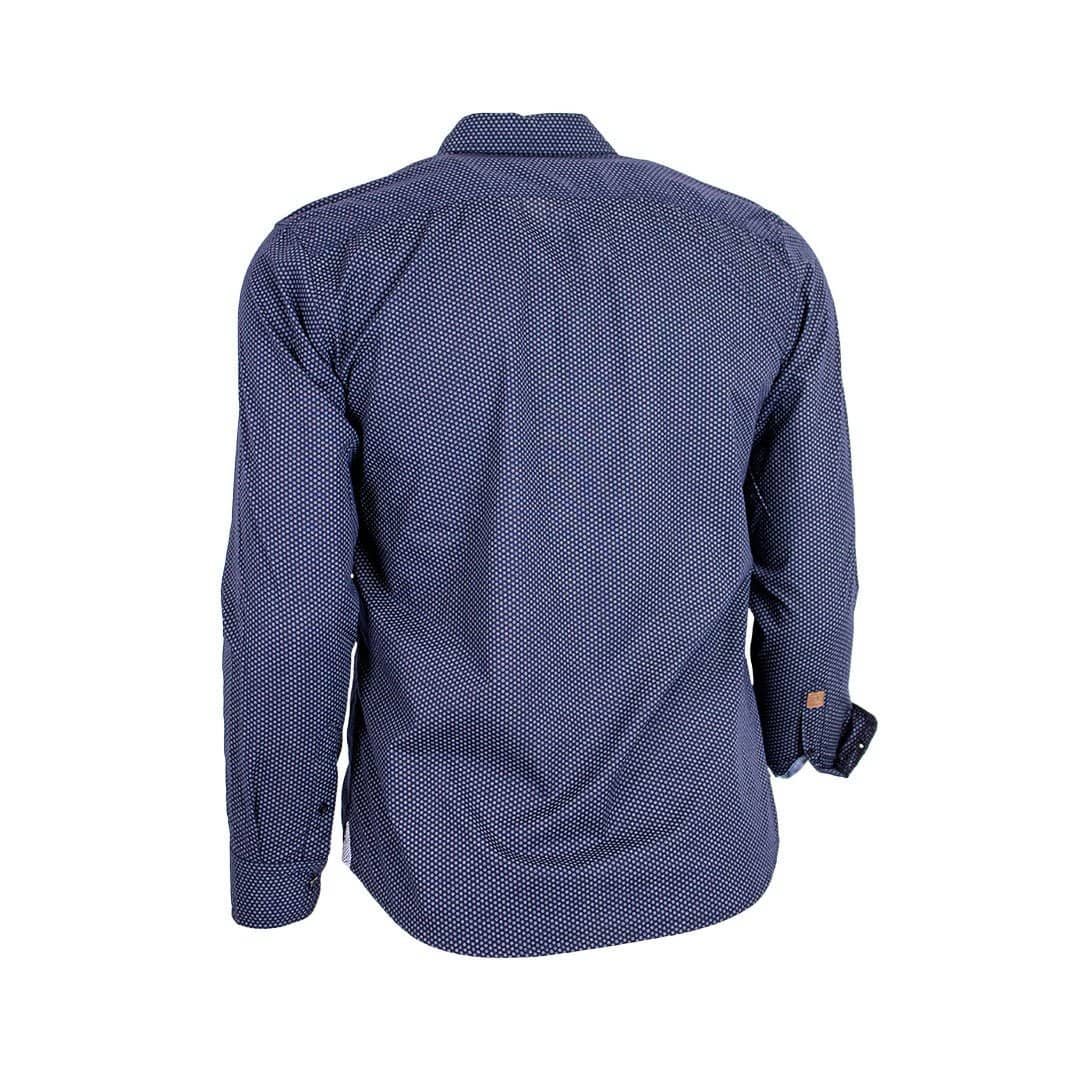 Chemise à manches longues bleu marine imprimé géométrique Black Legend (vue de dos)