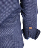 Chemise à manches longues bleu marine imprimé géométrique Black Legend (Zoom poignet)