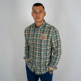 Chemise manches longues à carreaux verts et bleus BACK to LEGEND