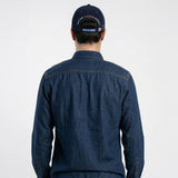 Chemise BACK TO LEGEND à manches longues en jean bleu denim foncé