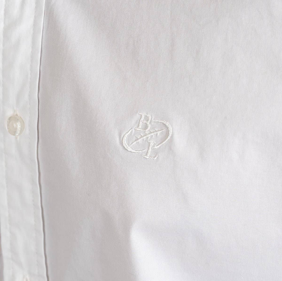 Chemise Homme blanche à manches longues en popline (zoom broderie)