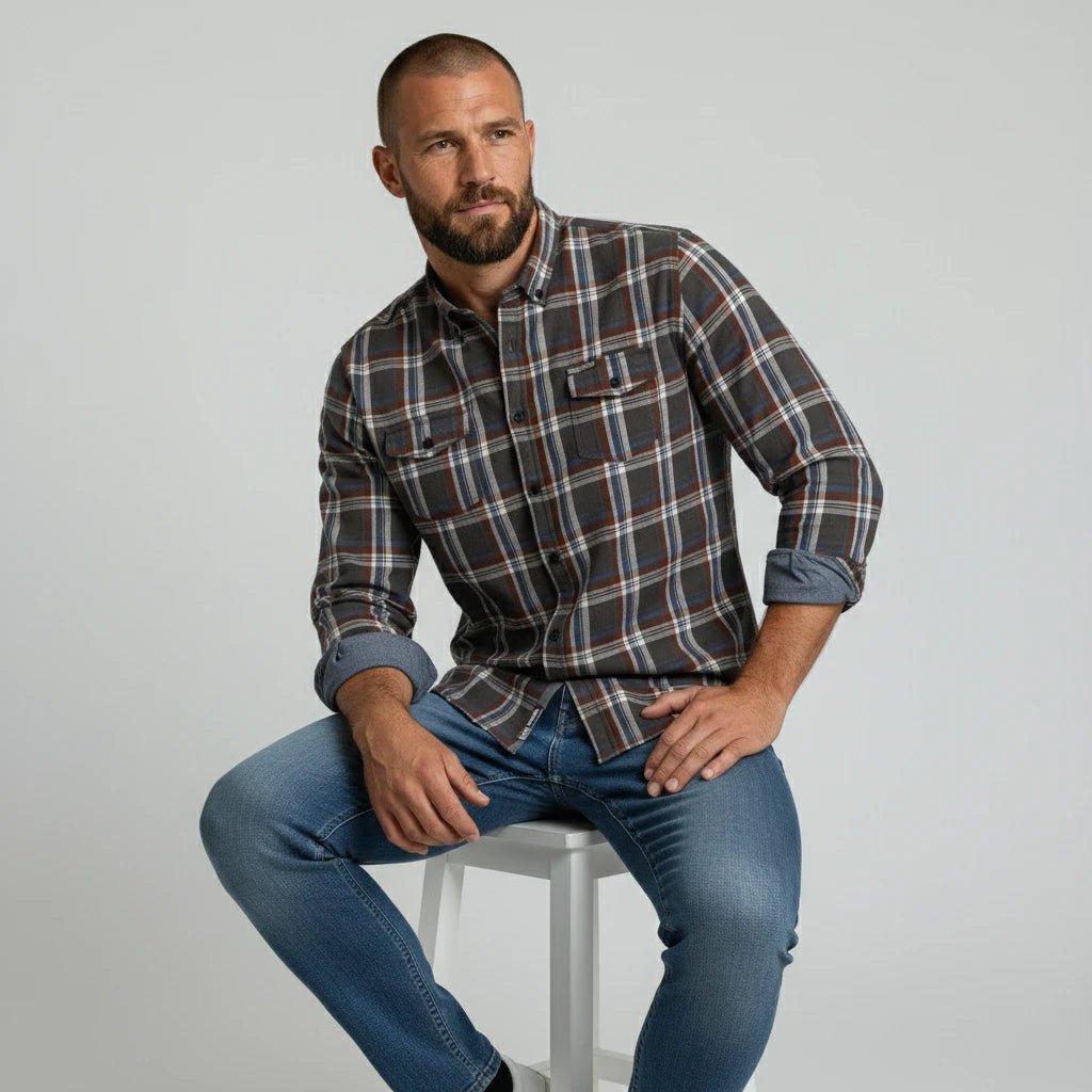 Chemise Homme verte à carreaux (manches longues) Blacks Legend