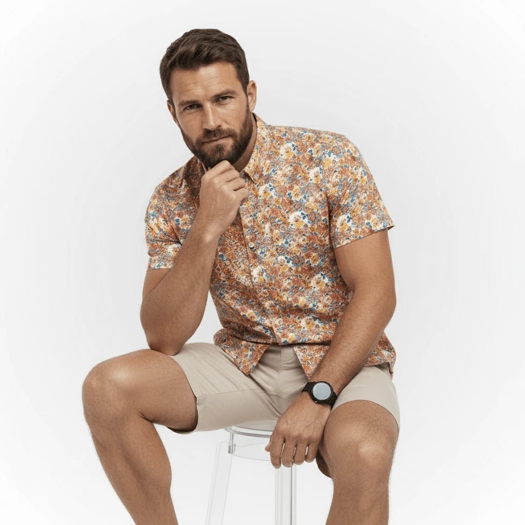 Chemisette à fleurs rose pour Homme Blacks Legend