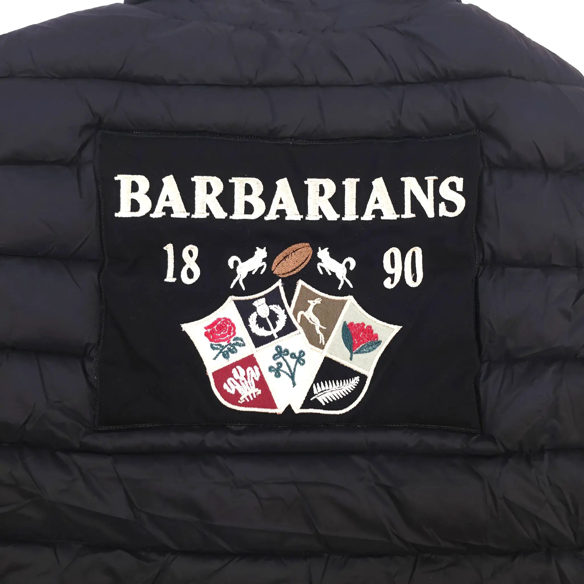 Doudoune homme sans manche noire Barbarians (zoom patch dorsal)