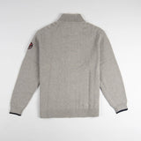 Gilet homme zippé gris chiné à maille torsadée BACK TO LEGEND (vêtement à plat de dos)