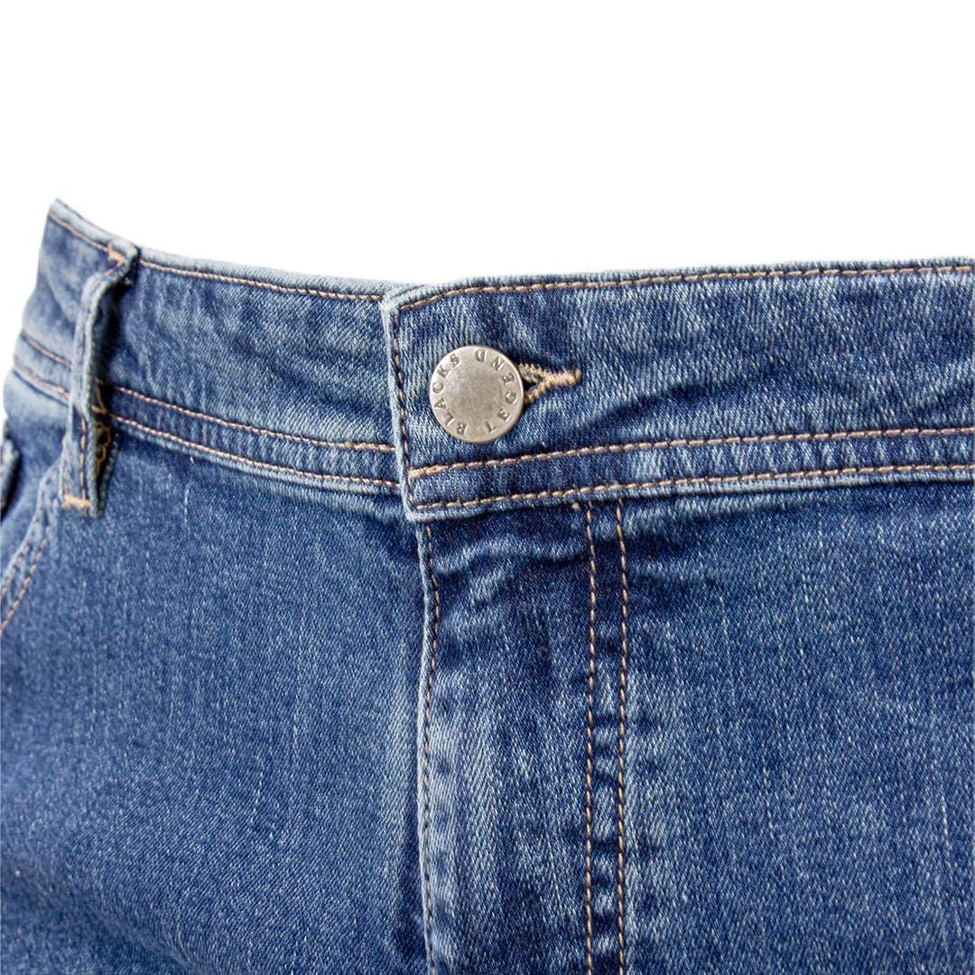 Jeans droit bleu délavé Blacks Legend (Zoom boutonnière)