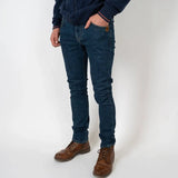 Jeans droit bleu stone wash 5 poches pour Homme BACK to LEGEND