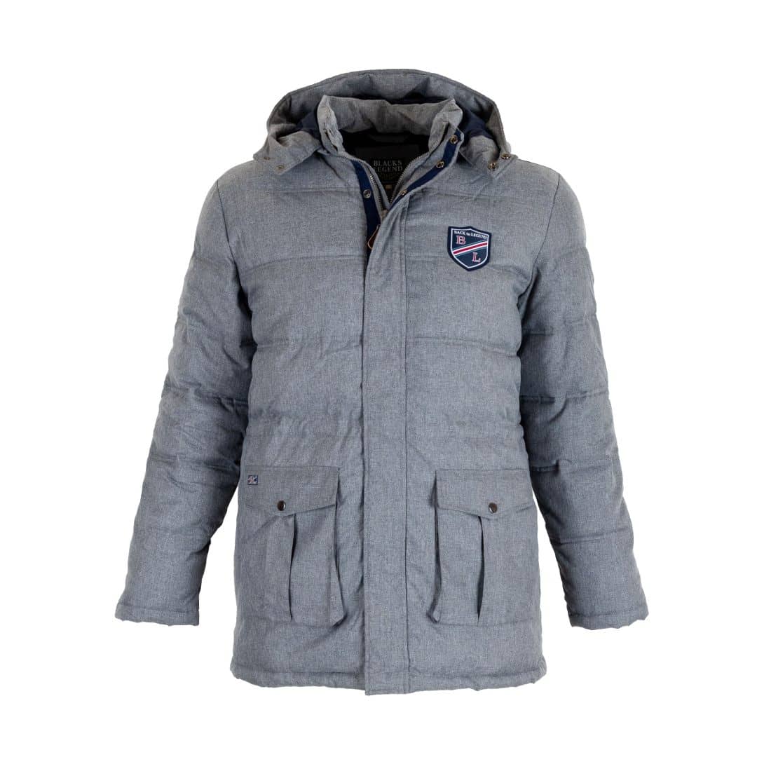 Parka Homme grise déperlante effet doudoune (vue de face)
