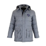 Parka Homme grise déperlante effet doudoune (vue de face)