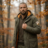 Parka réversible bicolore orange et kaki pour homme BACK to LEGEND