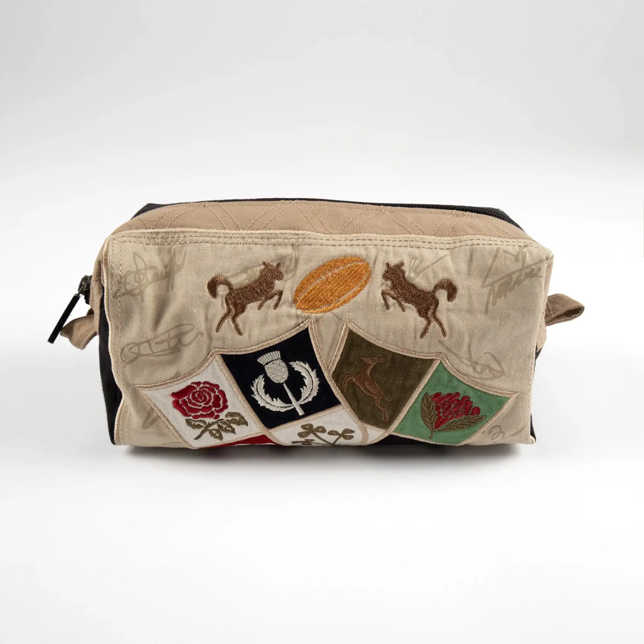 Pochette de voyage multi-usage bicolore beige/noir - BARBARIANS