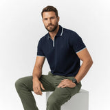 Polo anti UV bleu marine BACK TO LEGEND