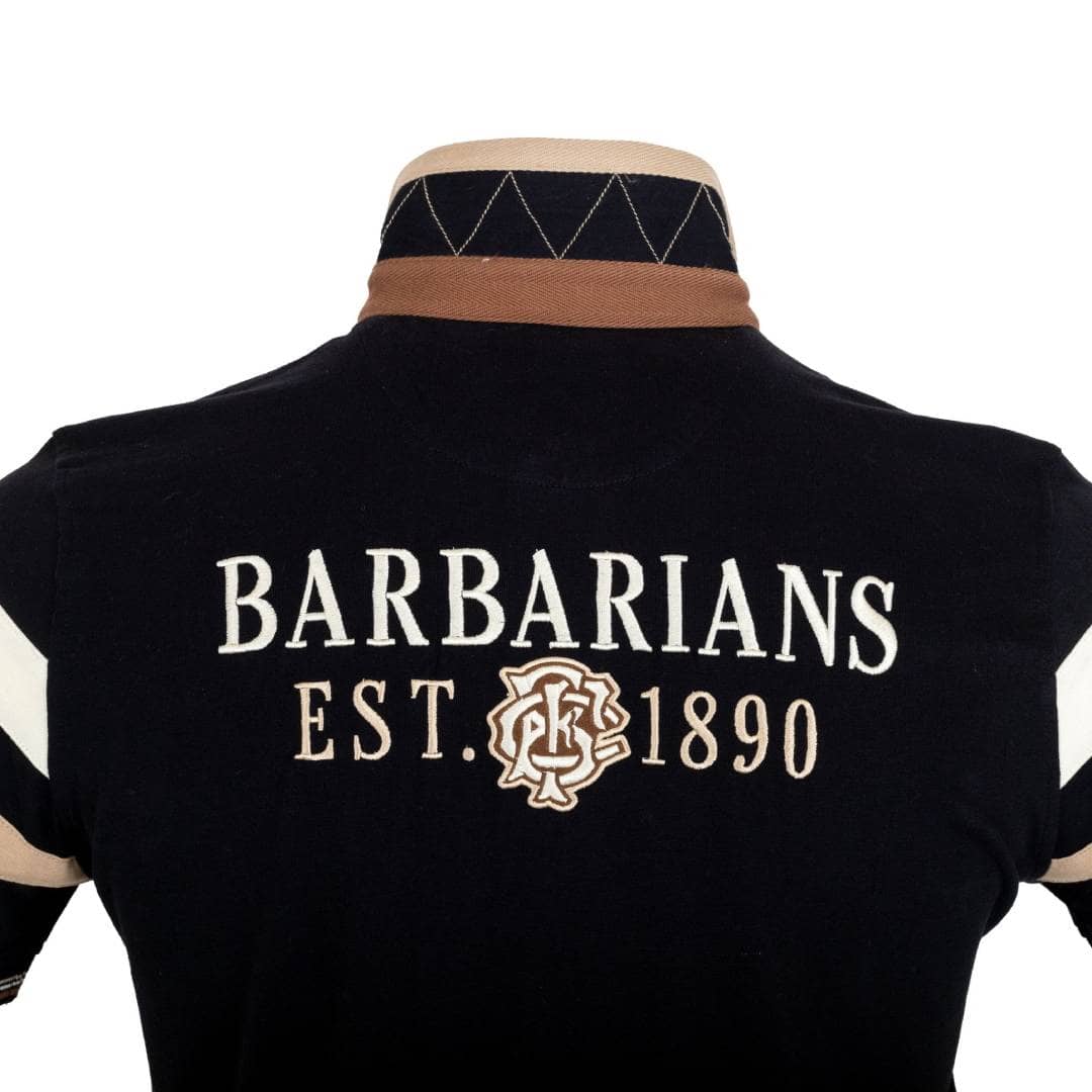 Polo noir surpiqué Barbarians BFC (broderie dorsale)