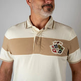 Polo Barbarians bicolore écru/beige (zoom poitrine)