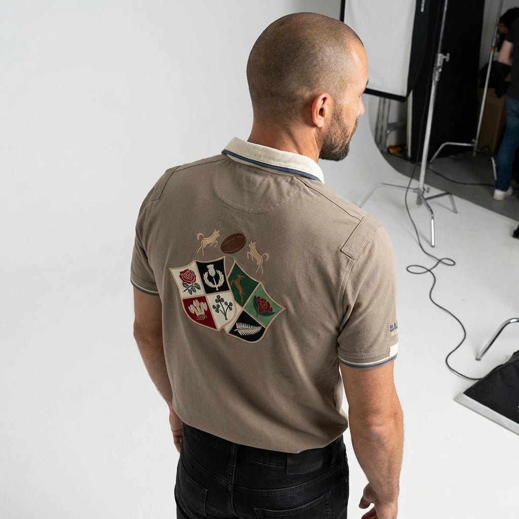 Polo homme Barbarians vert amande toucher peau de pêche BACK TO LEGEND