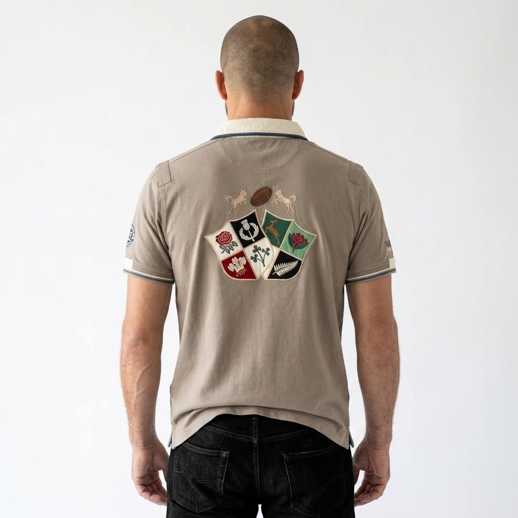 Polo homme Barbarians vert amande toucher peau de pêche BACK TO LEGEND