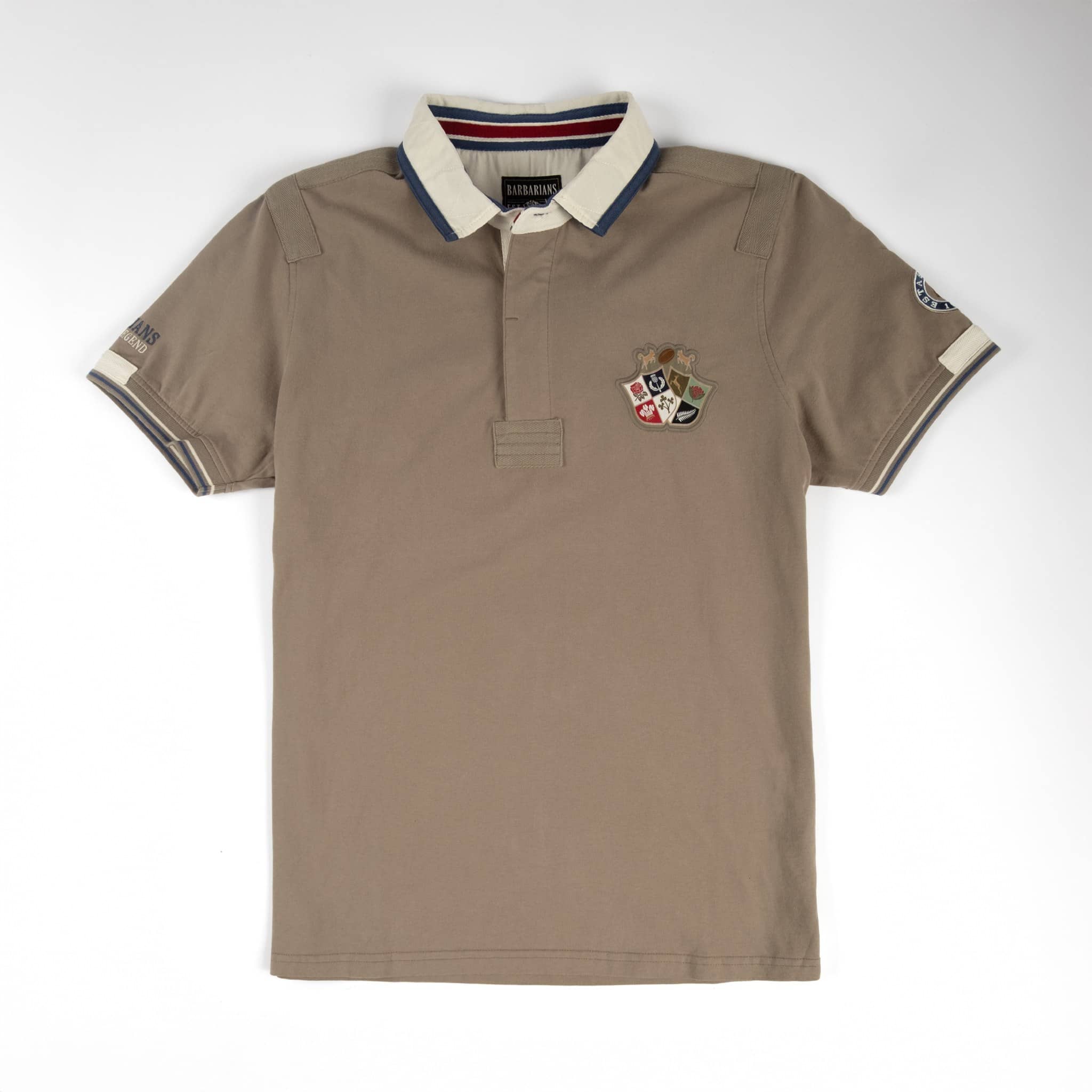 Polo homme Barbarians vert amande toucher peau de pêche BACK TO LEGEND (vêtement à plat de face)