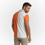 Polo bicolore homme en coton jersey peau de pêche BACK to LEGEND (vue de dos)