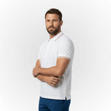 Polo blanc mercerisé pour Homme BACK TO LEGEND
