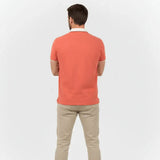 Polo homme rose en jersey peau de pêche BACK to LEGEND (vue de dos)