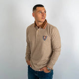Polo Clubhouse beige chiné à manches longues BACK to LEGEND