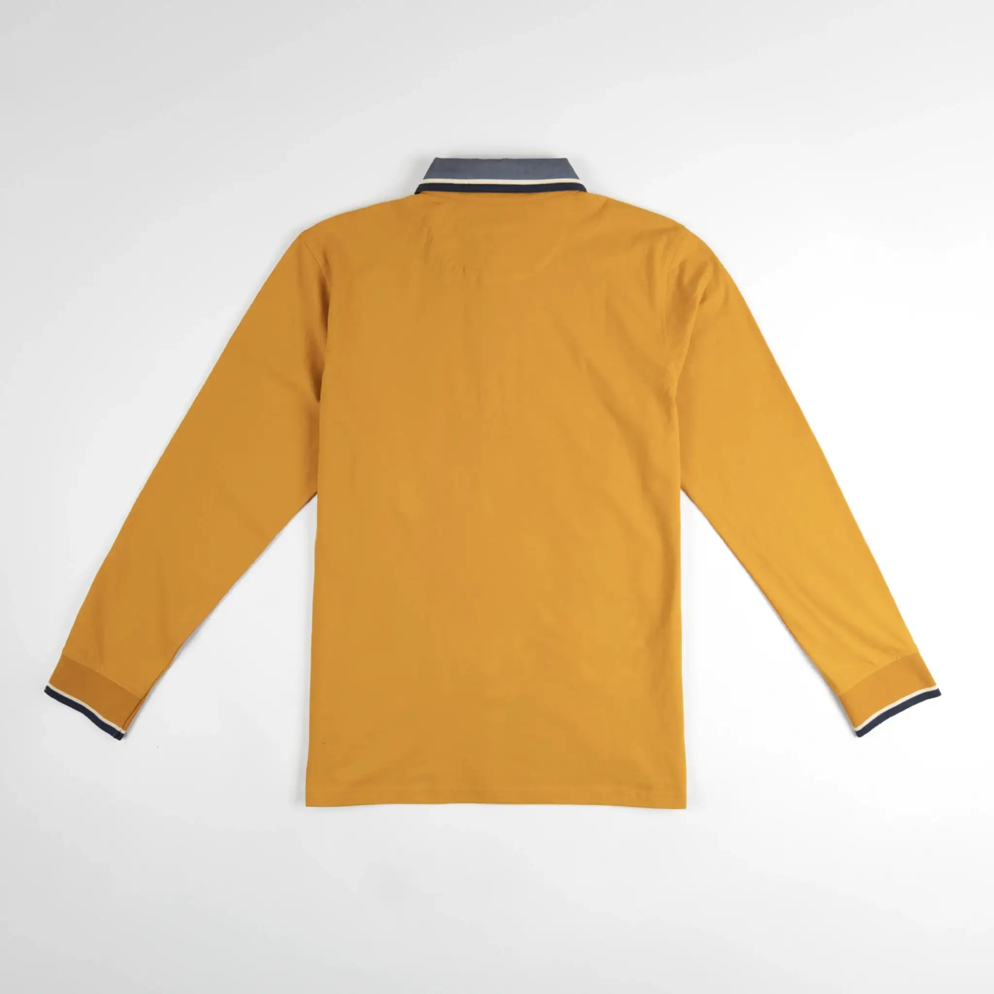 Polo jaune toucher peau de pêche pour hommes BACK TO LEGEND (vêtement à plat de dos)