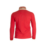 Polo homme rouge à manches longues (vue de dos)