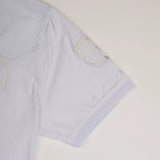 Polo scapulaire blanc Barbarians BACK to LEGEND (zoom manche)