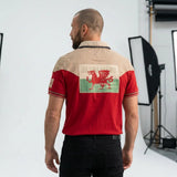 Polo scapulaire rouge et beige du XV Barbarians