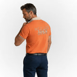 Polo slub orange à col contrasté pour homme BACK to LEGEND (vue de dos)