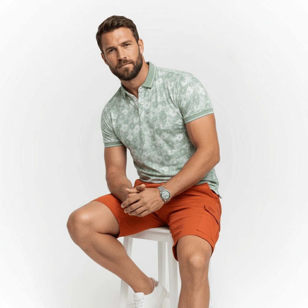 Polo vert amande imprimé fleuri pour homme Blacks Legend