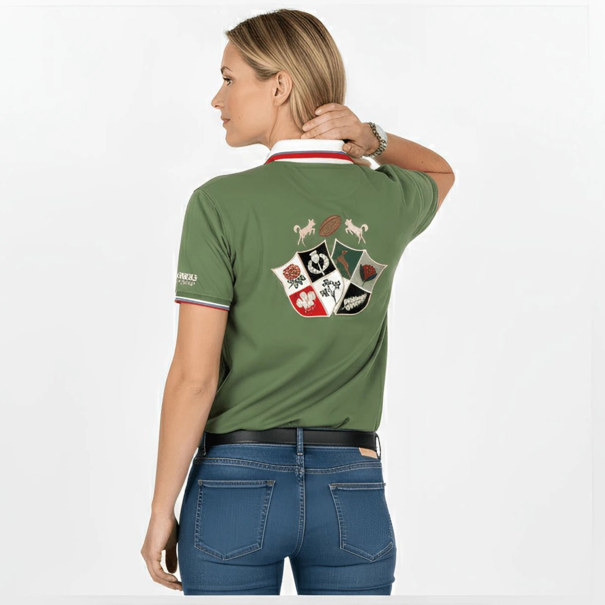 Polo vert Barbarians n°8 pour femme BACK TO LEGEND (vue de dos)