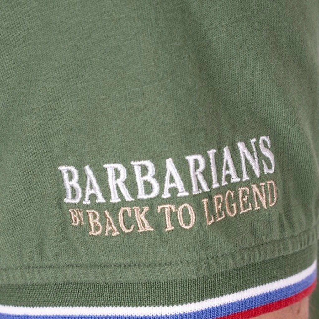 Polo vert Barbarians n°8 pour femme BACK TO LEGEND (zoom signature)