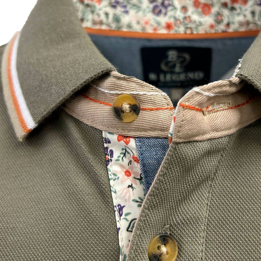 Polo vert écume col contrasté Blacks Legend (Détails de boutonnière)
