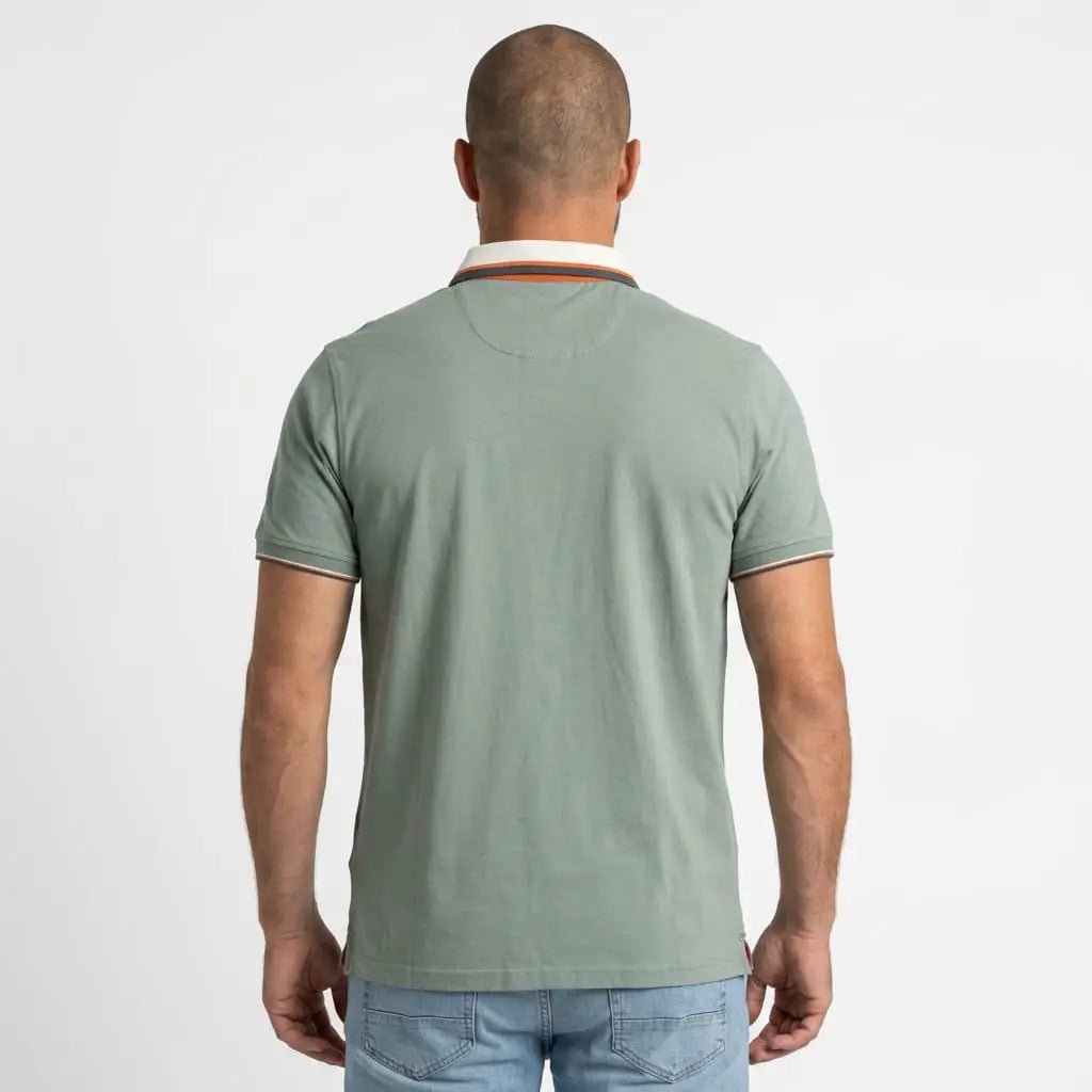 Polo homme BACK TO LEGEND vert écume toucher peau de pêche