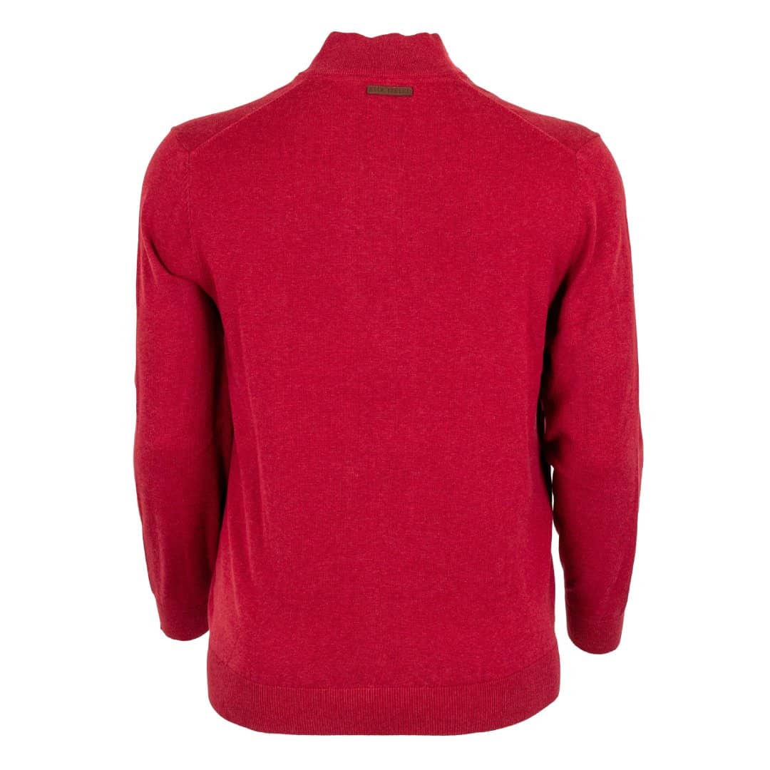 Pull Homme rouge cranberry col camionneur (vue de dos)