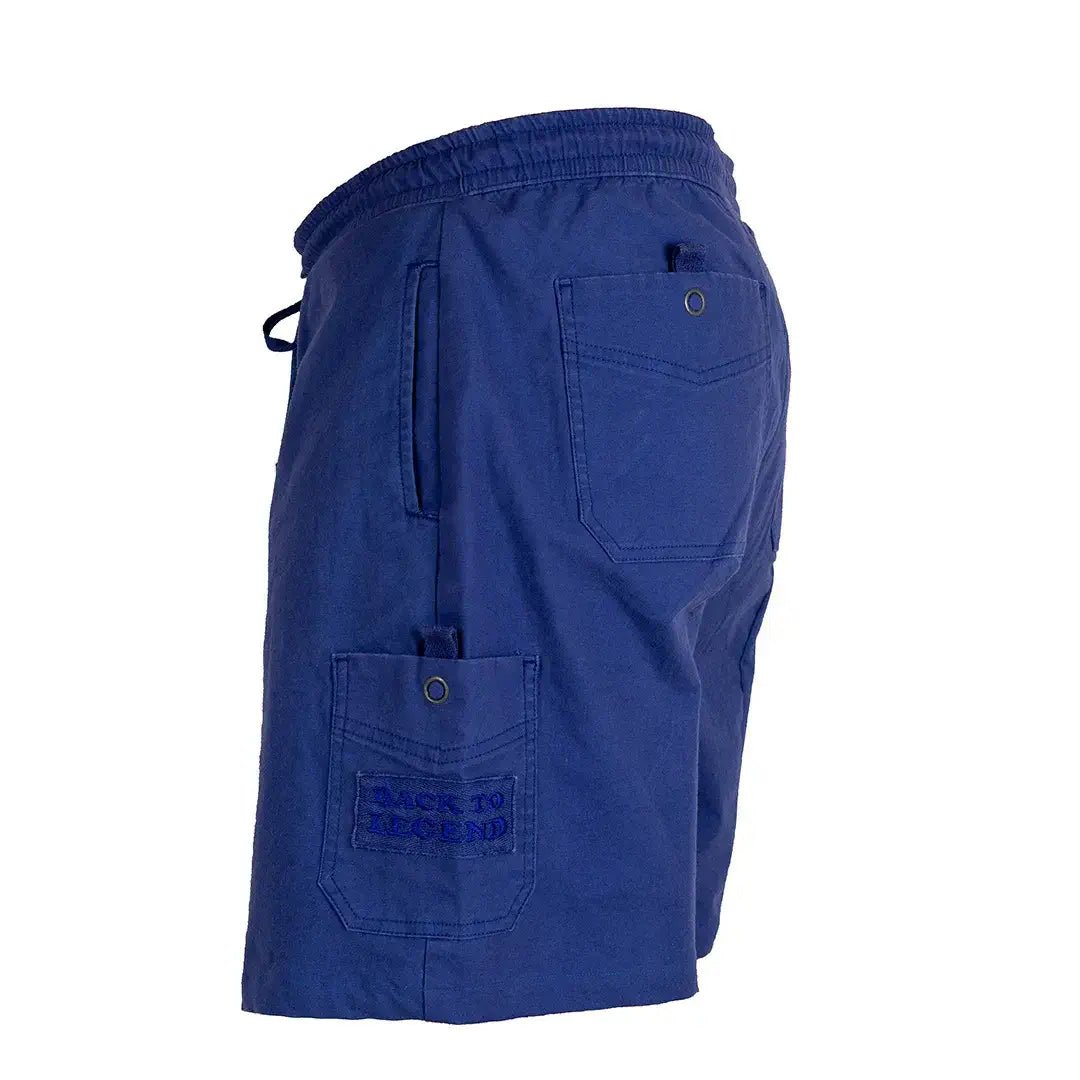 Short homme bleu indigo BACK to LEGEND (vue de profil)