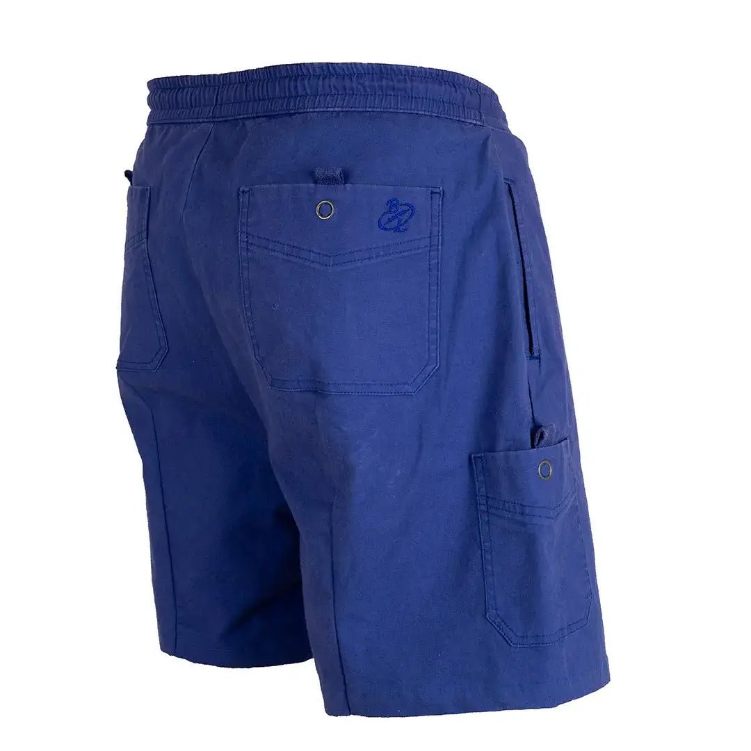 Short homme bleu indigo BACK to LEGEND (vue de 3/4 dos)